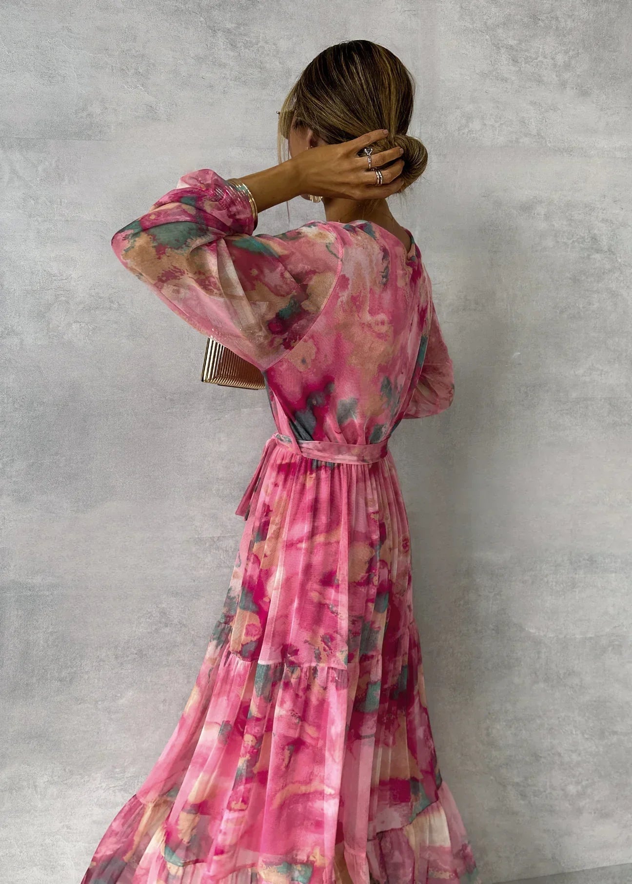 Vestido Cruzado con Estampado Floral