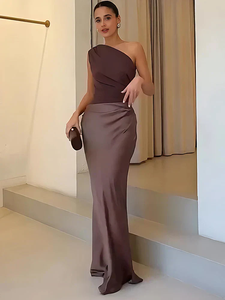 Vestido Maxi con Culpabilidad en Satén